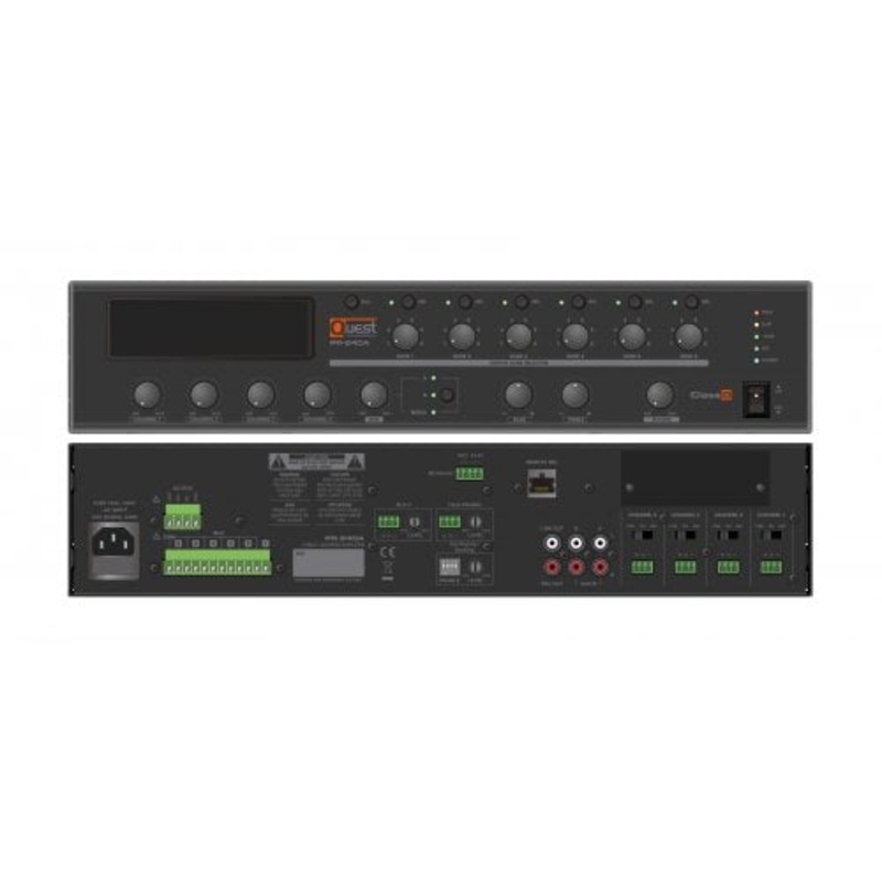 Quest PR-130A 6 Zone Commercial Mixer Amplifier – 130W