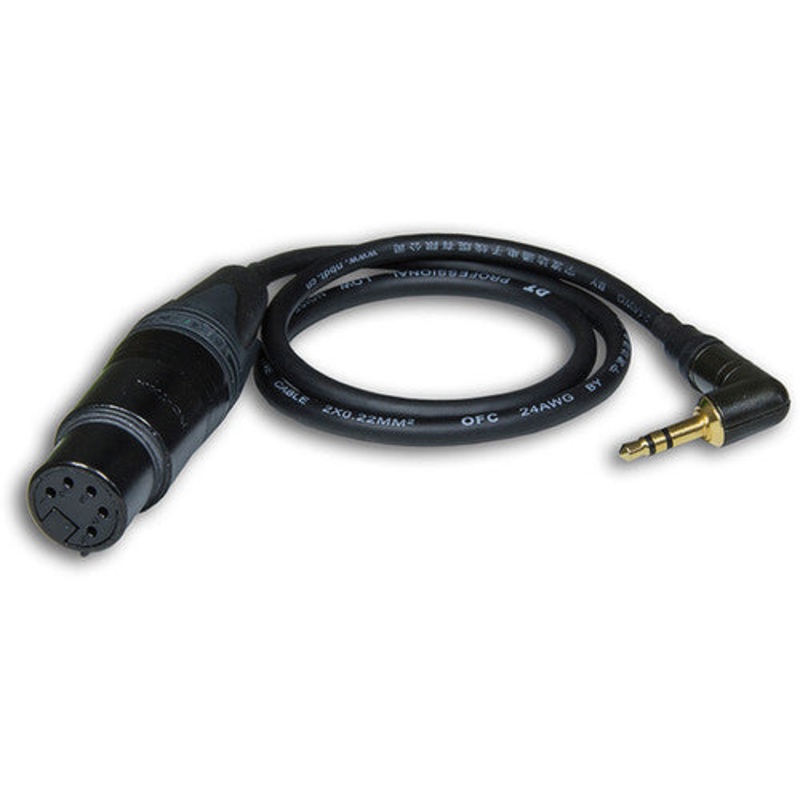 Beachtek BT-MINI XLR5F to Right-Angle 3.5mm TRS Adapter Cable (17.7″)