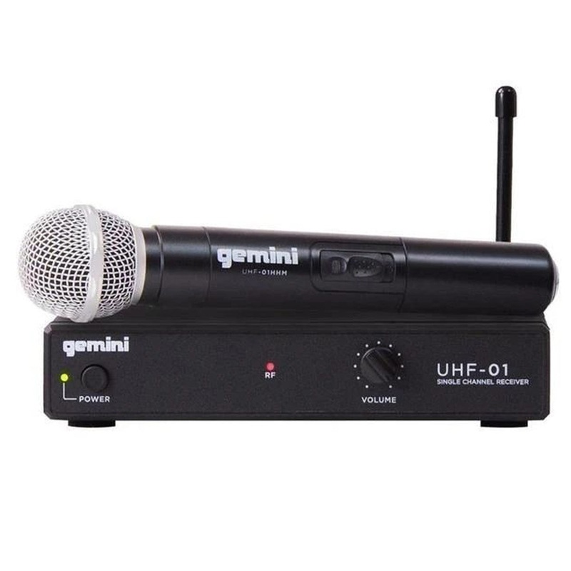 Gemini UHF-01M-F4 Single Channel UHF Wireless Handheld Microphone System – 537.2MHz