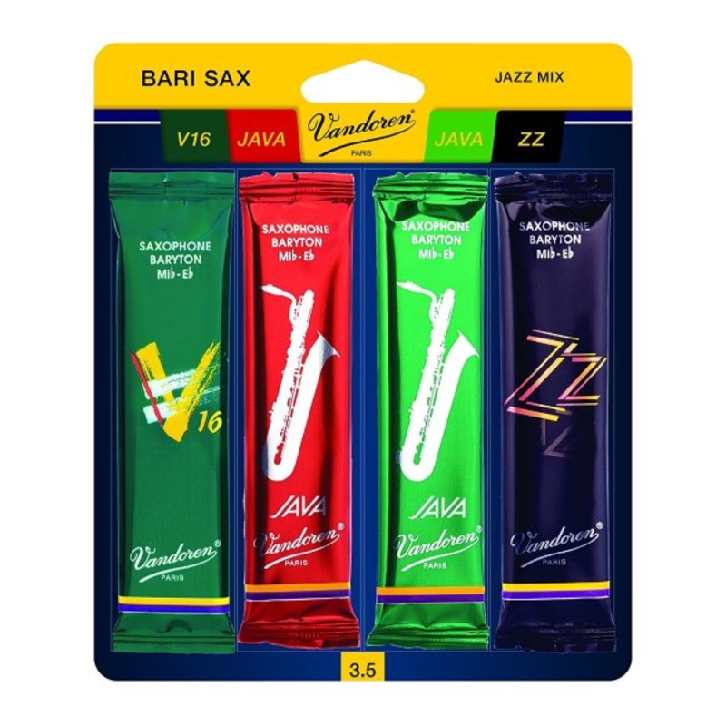 Vandoren SRMIXB35 Baritone Sax Jazz Reed Mix Card – 3.5