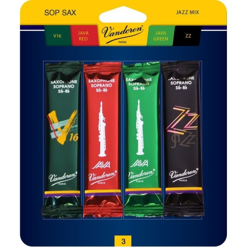 Vandoren SRMIXS3 Soprano Saxophone Jazz Reed Mix Pack – 3