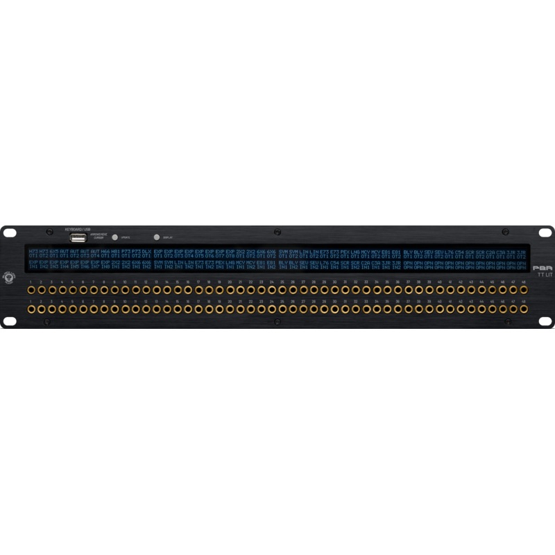 Black Lion Audio PBR-TT-LIT 96-Point Gold-Plated TT/DB25 Patchbay With Customizable LED Display