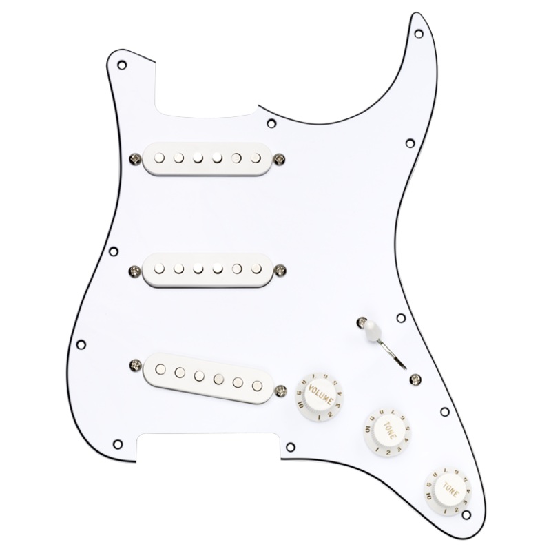 DiMarzio FG2108WA9 Paul Gilbert Signature Injector Strat Replacement Pickguard (White)