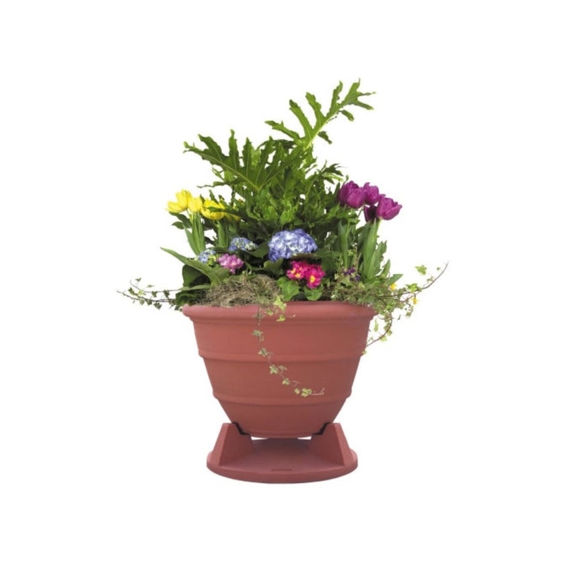 Rockustics OMINPLANTER-6.5-TC-T Coaxial Outdoor Plant Speaker with Transformer (Terra Cotta) – 6.5″