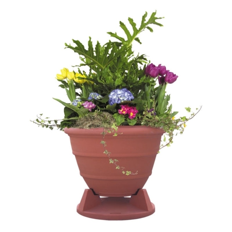 Rockustics OMNIPLANTER-8.0-TC-T Coaxial Outdoor Plant Speaker with Transformer (Terra Cotta) – 8″