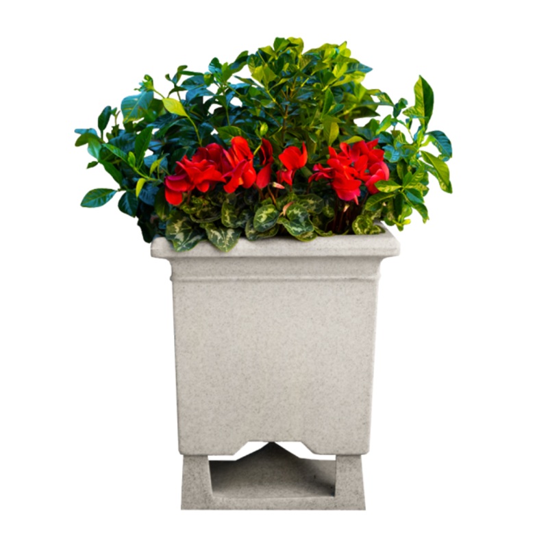 Rockustics SQUAREROOT-6.5-GG-T Outdoor Square Plant Speaker with Transformer (Granite Grey) – 6.5″
