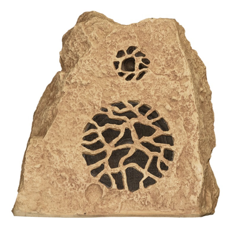 Rockustics STONEHENGE-II-S-T 2-way Outdoor Rock Speaker with Transformer (Sandstone) – 8″