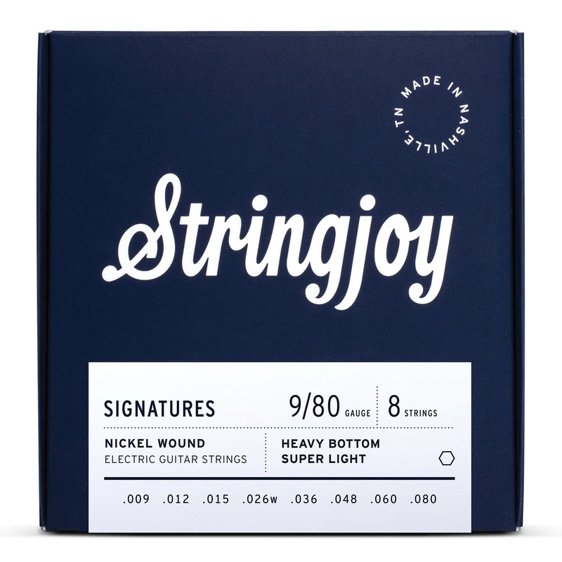 Stringjoy SJ-HVY9 8 Electric Guitar Strings Heavy Bottom Super Light Gauge – 9-48