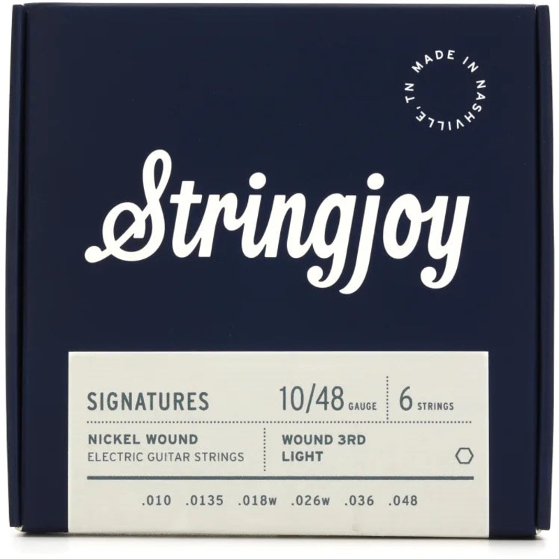 Stringjoy SJ-NW1048W3 Balanced Electric Guitar Strings Nickel Wound – 10-48