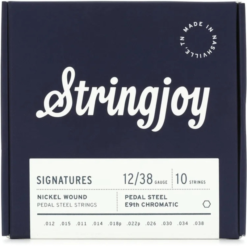 Stringjoy SJ-NW1238 10 Electric Guitar Strings Nickel-Wound Pedal Steel E9th – 12-38