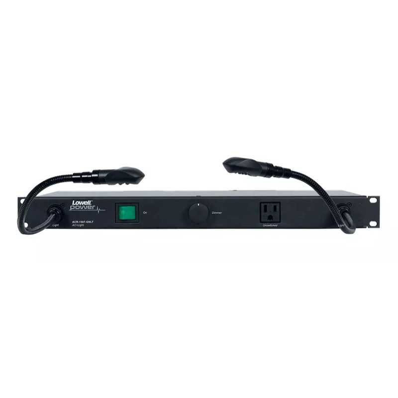 Lowell ACR-1507-GNLT PDU with 7 15A Outlets and Gooseneck Lights