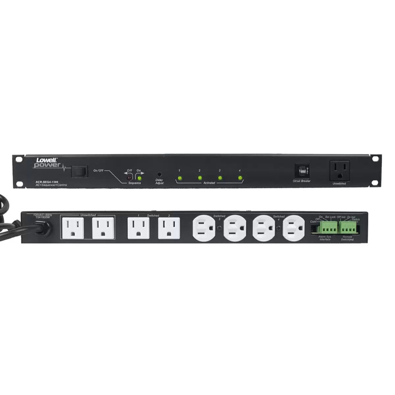 Lowell ACR-SEQ4-1509 PDU with 9 15A Outlets Sequencer Remote Circuitry