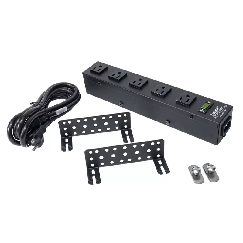 Lowell ACS-1505-SW Compact Power Strip 15A with 5 Outlets – 12″