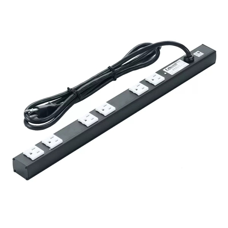 Lowell ACS-1506 Power Strip with 6 15A Outlets Basic Surge Suppression – 20″
