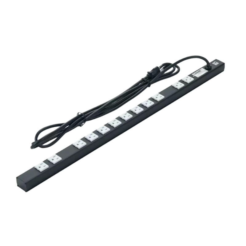 Lowell ACS-1512 Power Strip with 12 15A Outlets Basic Surge Suppression – 32″
