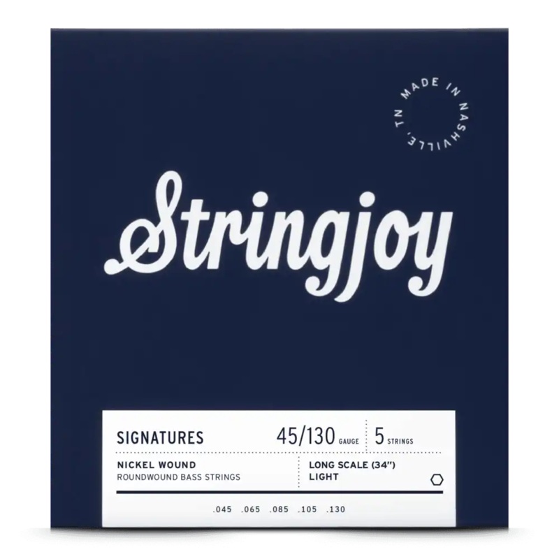 Stringjoy SJ-BA45130LS 5 Electric Bass Strings Light – 45-130