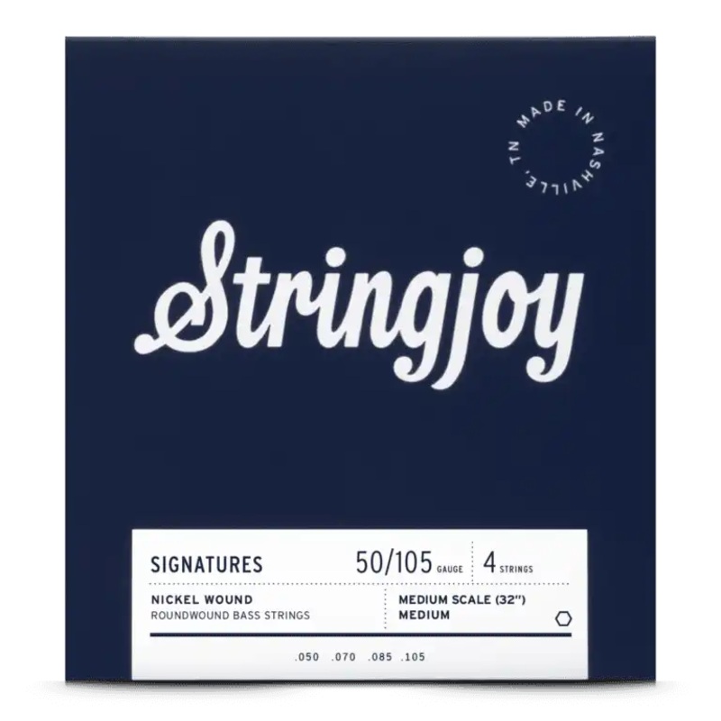Stringjoy SJ-BA50105MS Electric Bass Strings Medium – 50-105