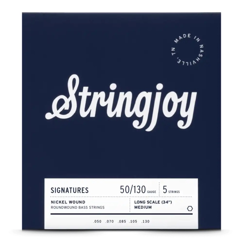 Stringjoy SJ-BA50130LS 5 Electric Bass Strings Medium – 50-130