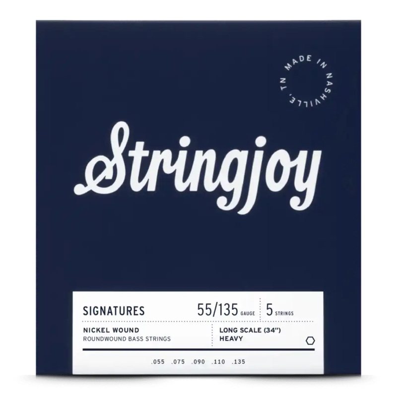 Stringjoy SJ-BA55135LS 5 Electric Bass Strings Heavy – 55-135