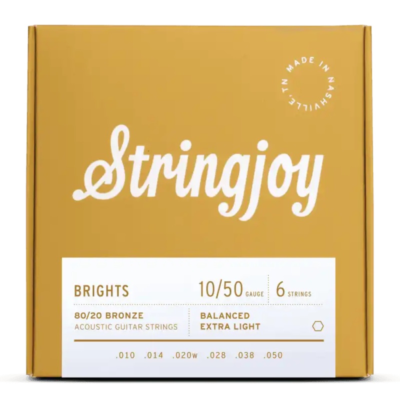 Stringjoy SJ-BB1050 Acoustic Guitar Strings Extra Light – 10-50