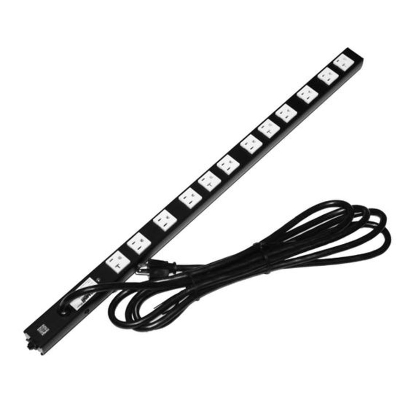 Lowell ACS-2012 Power Strip with 12 15/20A Outlets Surge Suppression – 32″