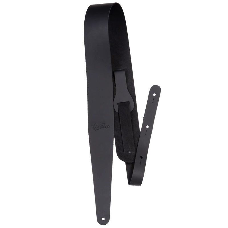 Godin Guitars 052752 Guitar Strap (Black Leather Embossed)