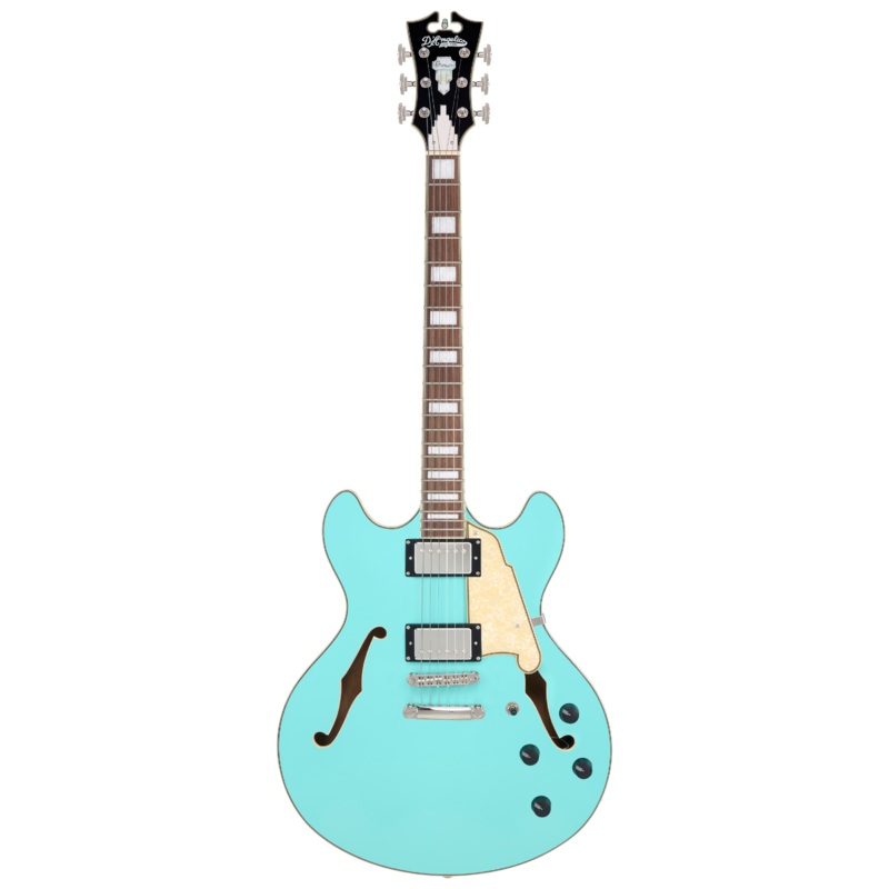 D’Angelico PREMIER DC Semi-Hollow Electric Guitar (Surf Green)