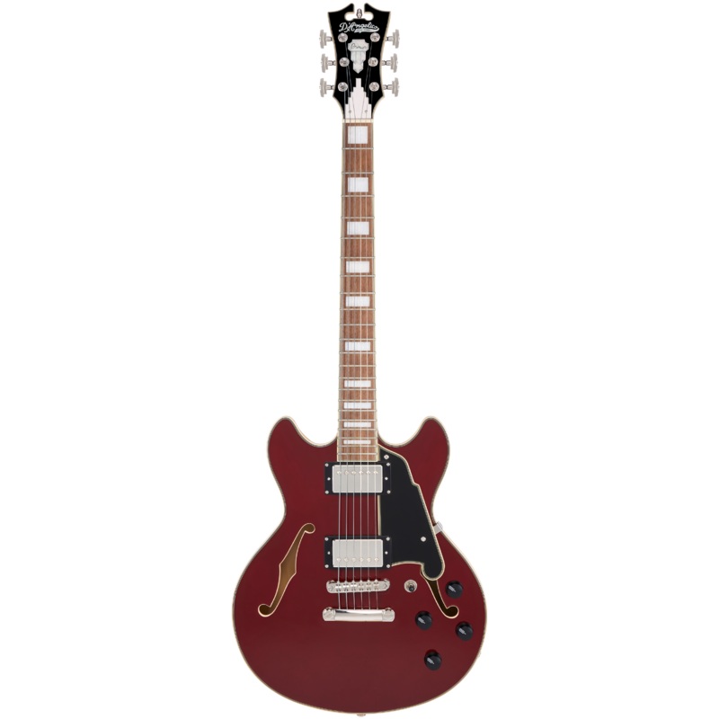 D’Angelico PREMIER MINI DC Semi-Hollow Electric Guitar (Burnt Red)