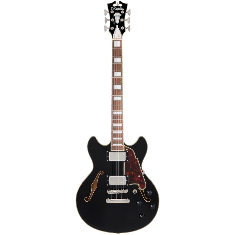 D’Angelico PREMIER MINI DC Semi-Hollow Electric Guitar (Solid Black)