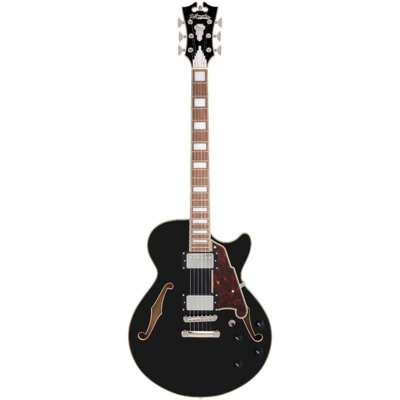 D’Angelico PREMIER SS Semi-Hollow Electric Guitar (Solid Black)