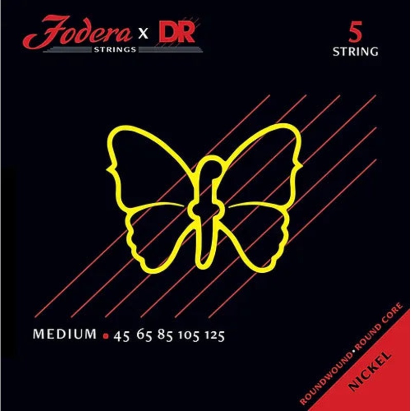 DR Handmade Strings FNI-45125 5 Electric Bass Strings Medium – 45 – 125