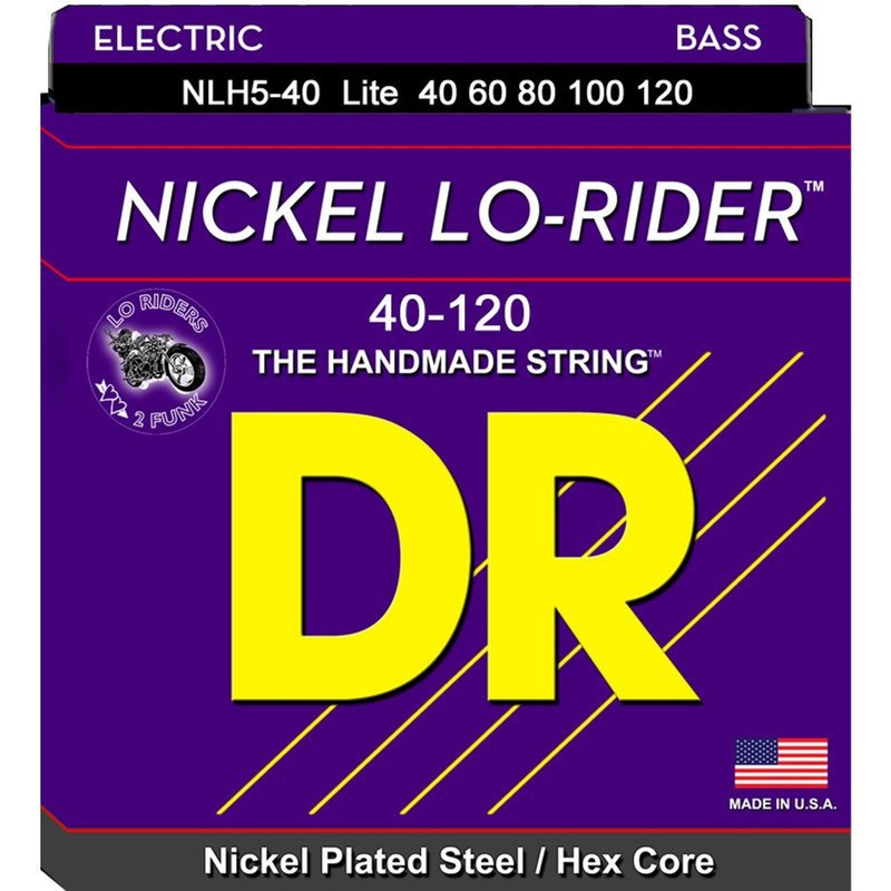 DR Handmade Strings NLH5-40 5 Electric Bass Strings Lite – 40-120