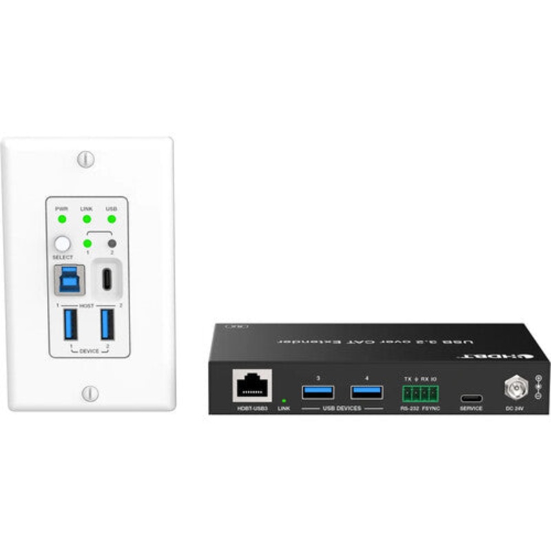 DVD XTEND-USBC-USB-WB-1 2 Host USB-C and USB 3.2 Gen 1 Extender Over HDBaseT – 100m