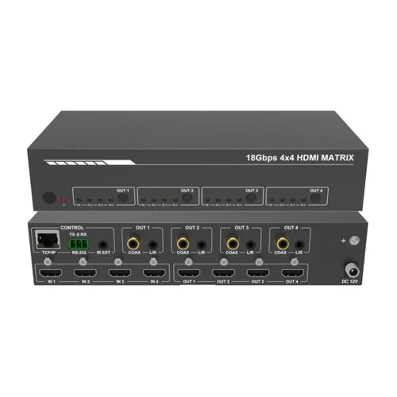 DVDO MATRIX-44 4K HDMI Matrix Switcher with Audio Outputs and HDR – 4×4
