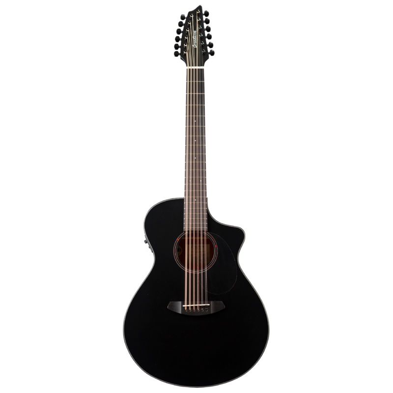 Breedlove DSCN28DCEEUAM Discovery Double Course 12-String Spruce-Mahogany Concert Acoustic-Electric Guitar (Satin Black)