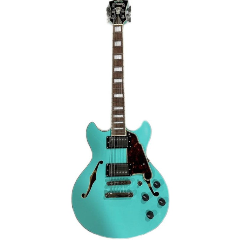 D’Angelico DAPMDCSGRNTS Limited-Edition Premier Mini DC Electric Guitar (Surf Green With Tortoise Pickguard)