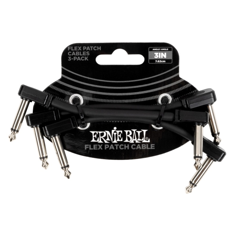 Ernie Ball 6443EB Flex Patch Cable (Pack of 3) – 3″