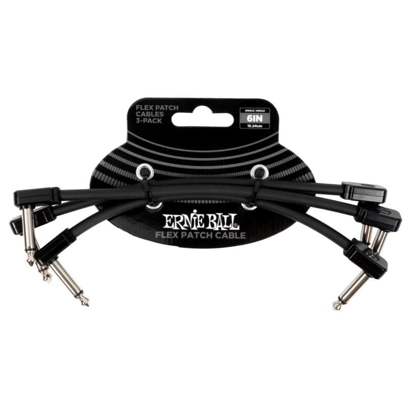 Ernie Ball 6444EB Flex Patch Cable (Pack of 3) – 6″
