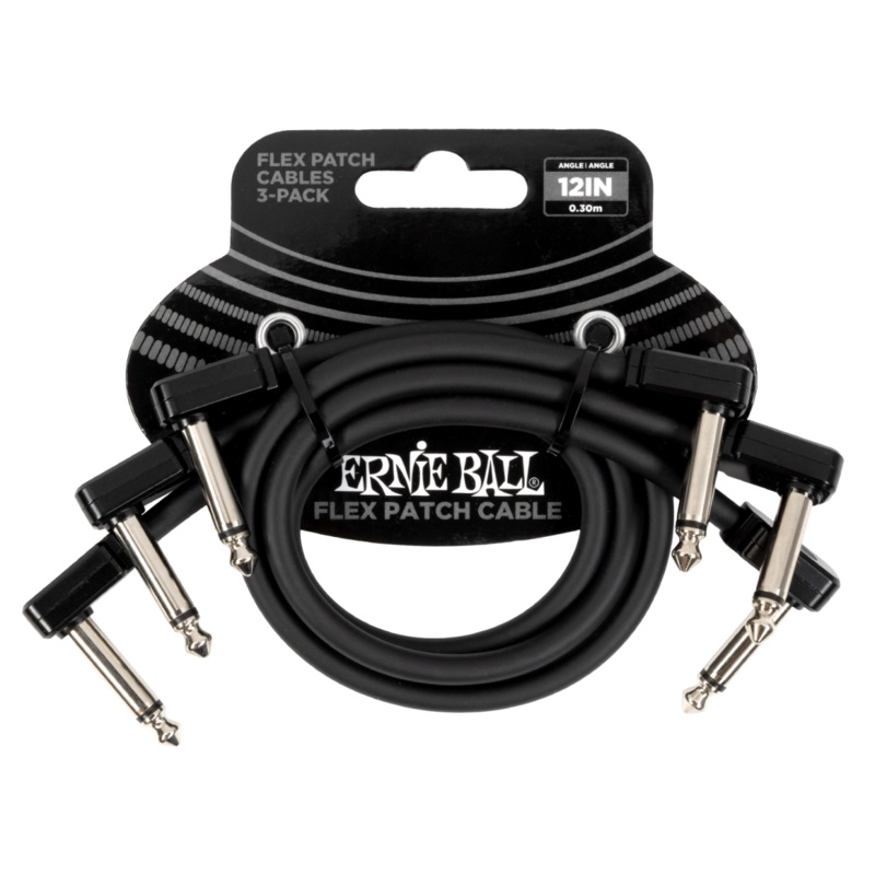 Ernie Ball 6445EB Flex Patch Cable (Pack of 3) – 12″
