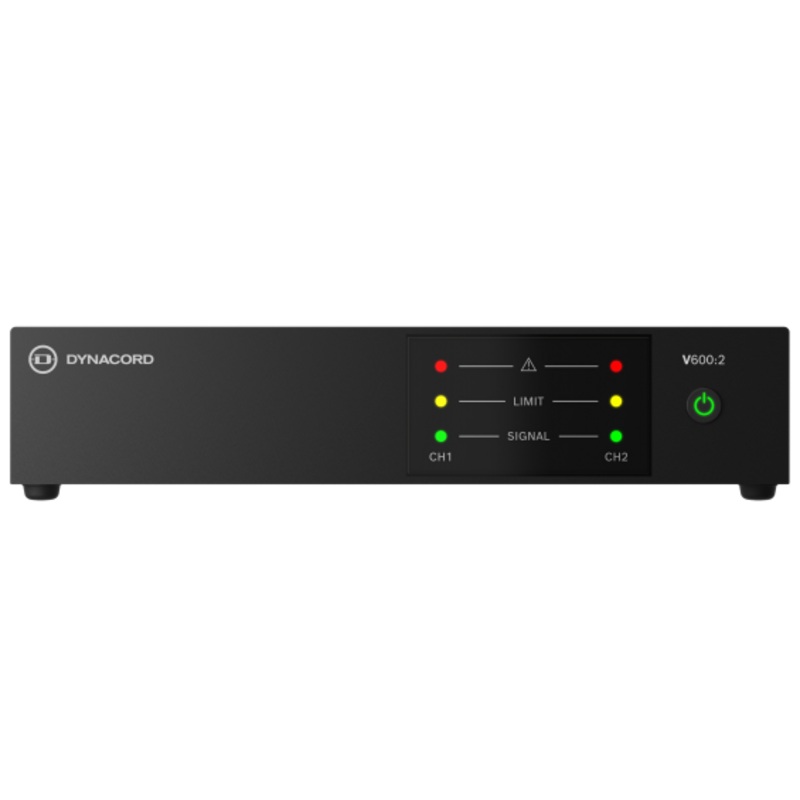 Dynacord V600:2 Two-Channel 600W Power Amplifier For Commercial Installations (1 RU, 1/2-Rack)