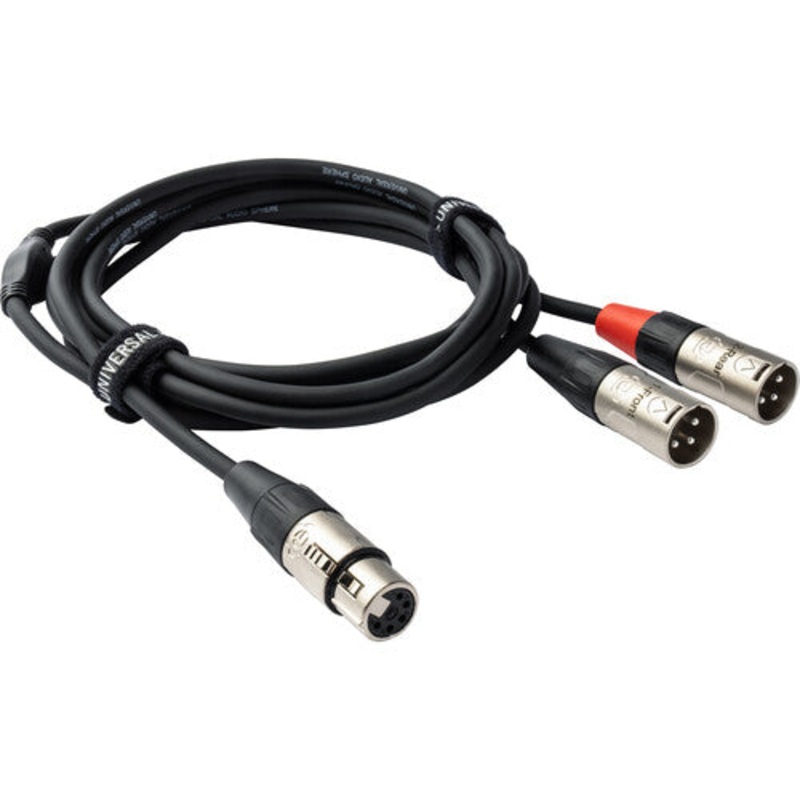 Universal Audio CBL-SPHERE10 5-Pin XLR Female to Dual 3-Pin XLR Male Breakout Cable (Black) – 10′
