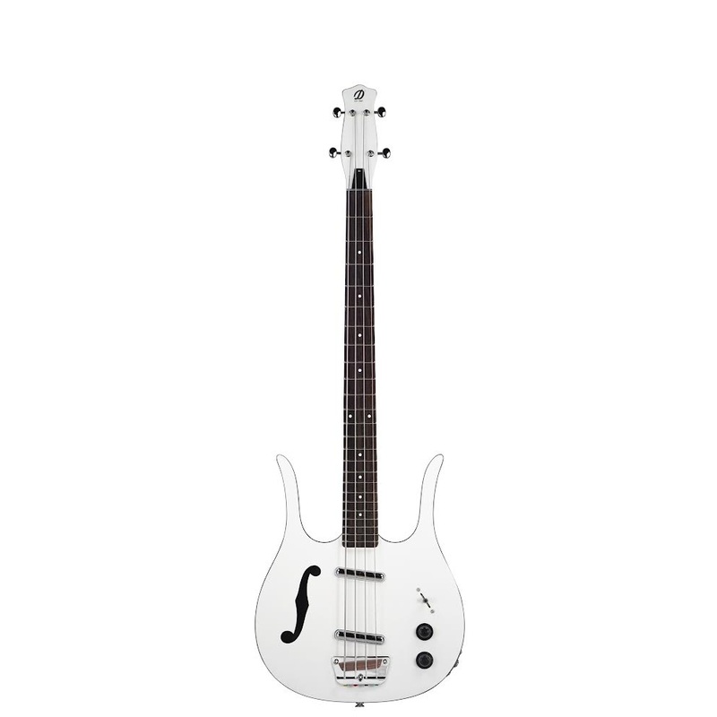 Danelectro 58 LONGHORN Semi Hollow-Body Electric Bass Guitar (White)
