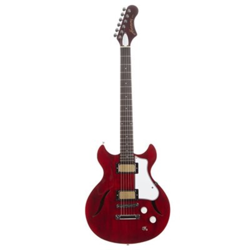 Harmony COMET-TR Comet Semi Hollow Electric Guitar (Transparent Red)