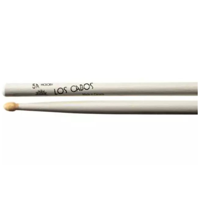 Los Cabos LCD5AHW Hickory Acorn Tip Drumsticks (White) – 5A
