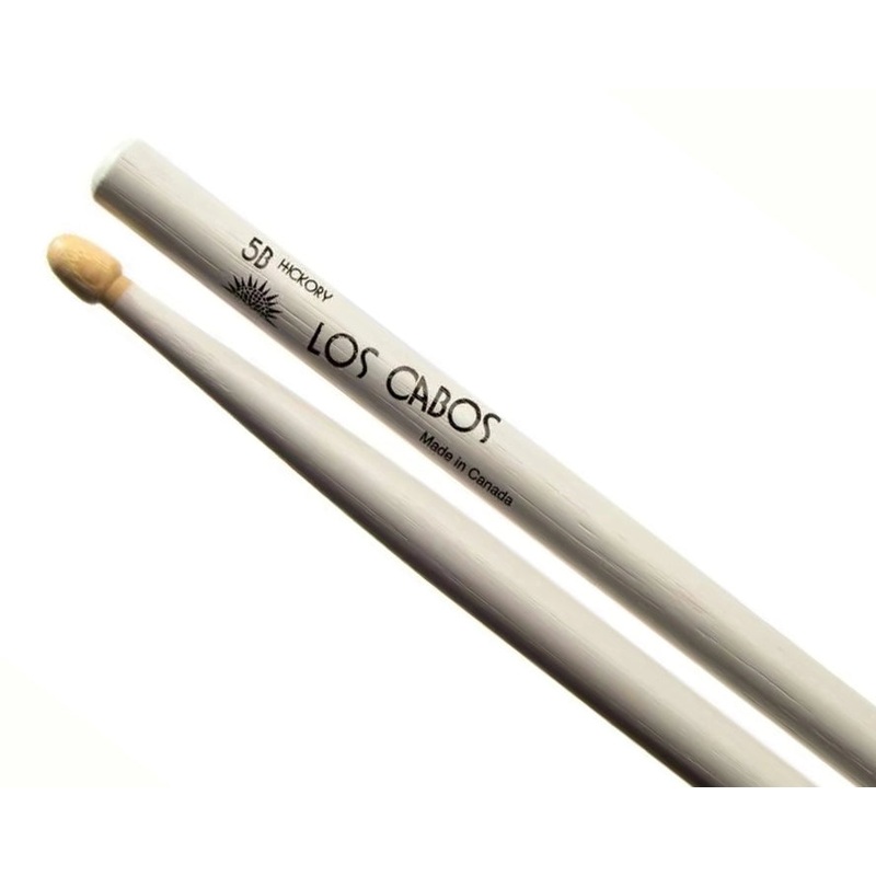 Los Cabos LCD5BHW Acorn Tip Hickory Drumsticks (White) – 5B