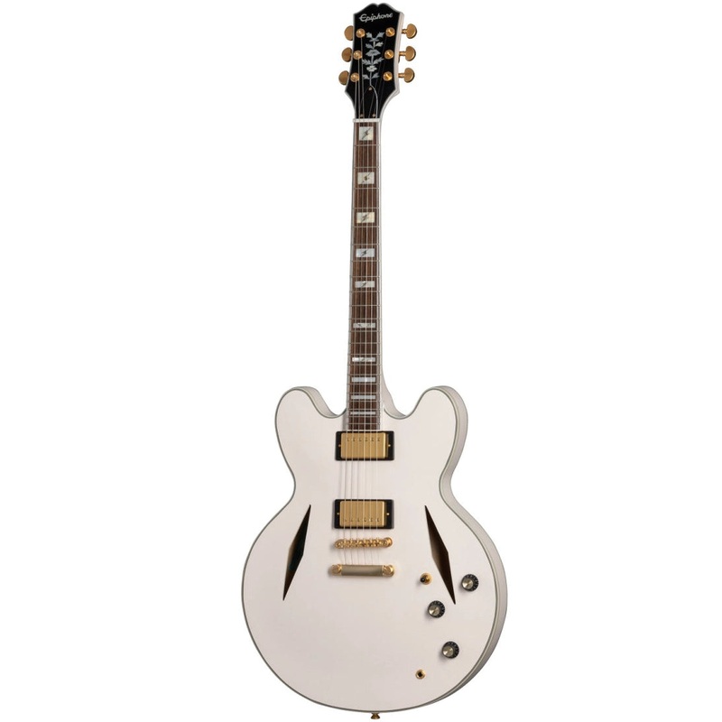 Epiphone SHEREWABWGH Emily Wolfe ”White Wolfe” Sheraton Semi Hollow Electric Guitar (Aged Bone White)