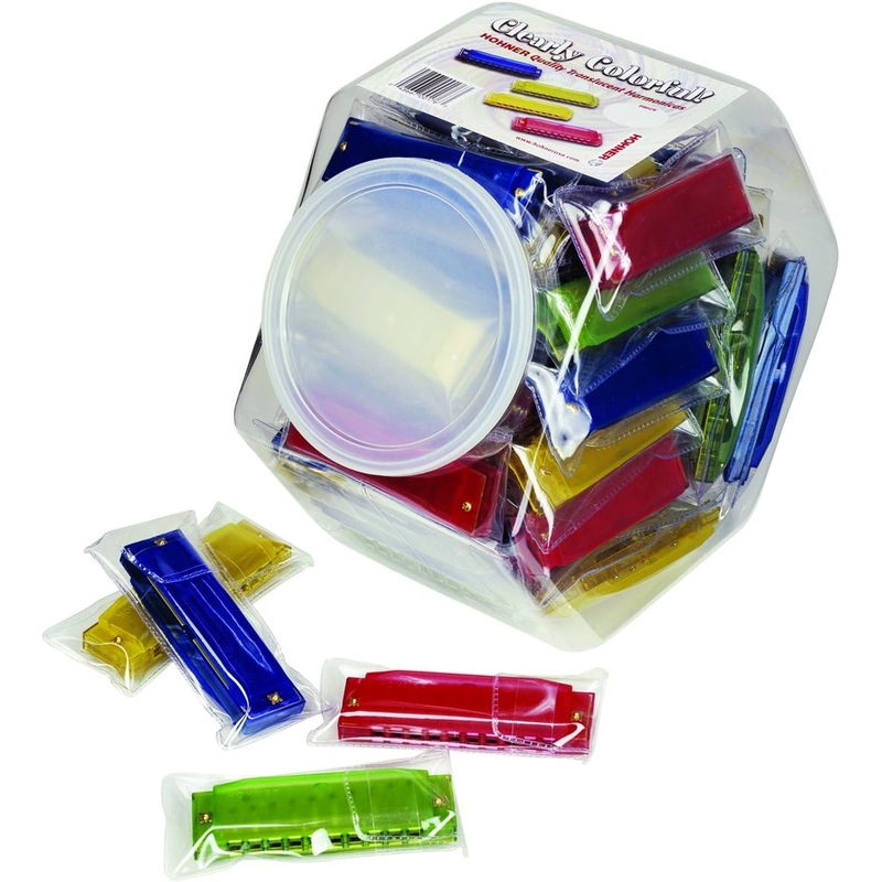 Hohner CCH48 Canister Display with 48 Translucent Harmonicas