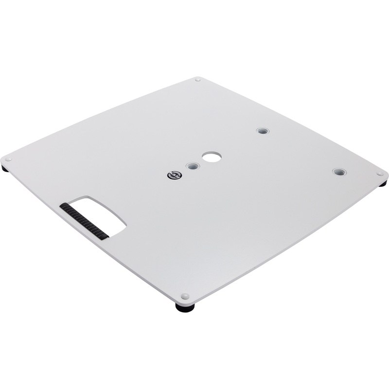 K&M 26716 Speaker Pole Base Plate with 3 M20 Threaded Bolts (L, White)