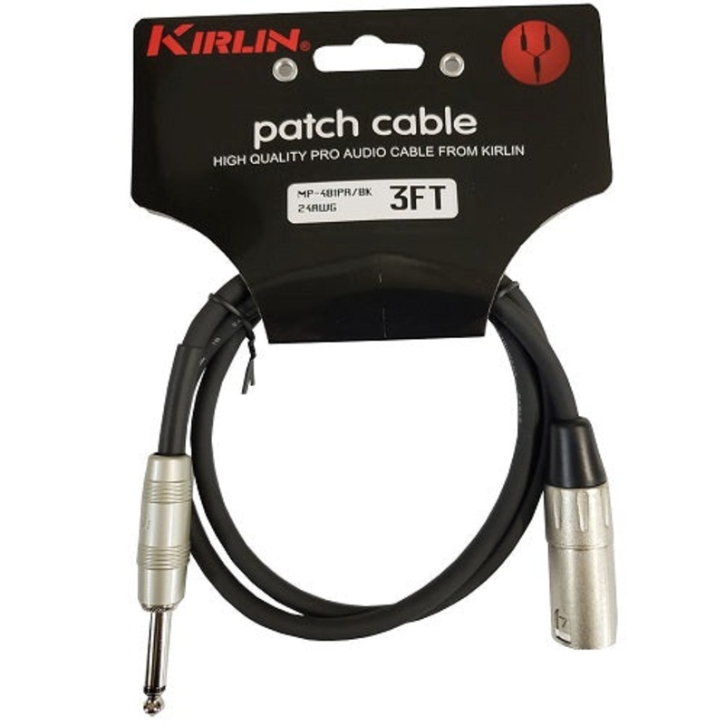 Kirlin MP-483PR/BK XLR Patch Cable 3ft