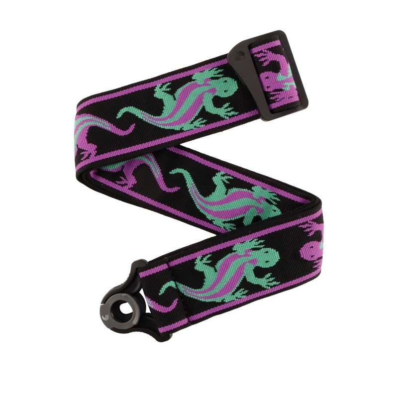 D’Addario 50BALPW01 Planet Waves Auto Lock Vintage Guitar Strap (Green/Purple)